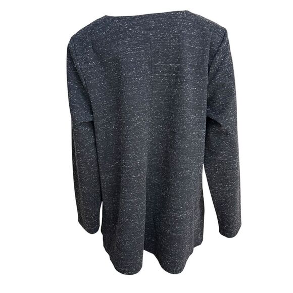 J. Jill Wearever Double-Face Jersey V-Neck Tunic Black Speckle cotton blend LP - Picture 4 of 8